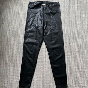 Black Faux Leather Leggings Size Large